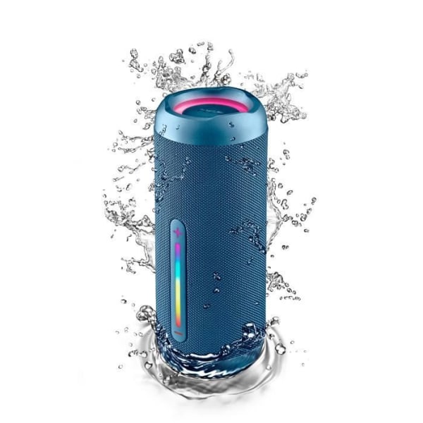 ROLLER FURIA 3 BLÅ: Bluetooth 5.3-kompatibel högtalare med stänksäkra lysdioder (IPX7). Effekt: 60W. Blå färg.