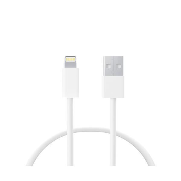 Laddnings- och datakabel - KSIX - LCL2001ALB - USB-A (M) till Lightning (M) - Vit - 1 meter Vit