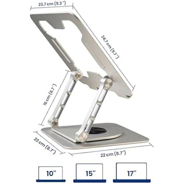 360° roterbar bärbar datorstativ i aluminiumlegering - Ewent - Justerbar höjd