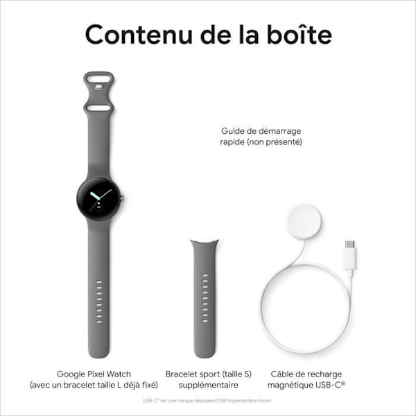 Connected klocka GOOGLE Pixel Watch - 41 mm - Active Gold Champagne - Hasselband Guldfodral i rostfritt stål - Sage 
