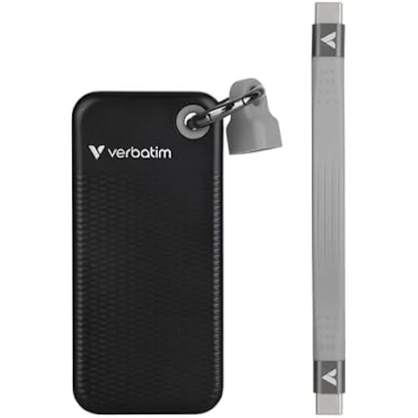 Bärbar SSD - VERBATIM - 2TB - USB 3.2 Gen 2 - Färg Svart Grå - 3 års garanti