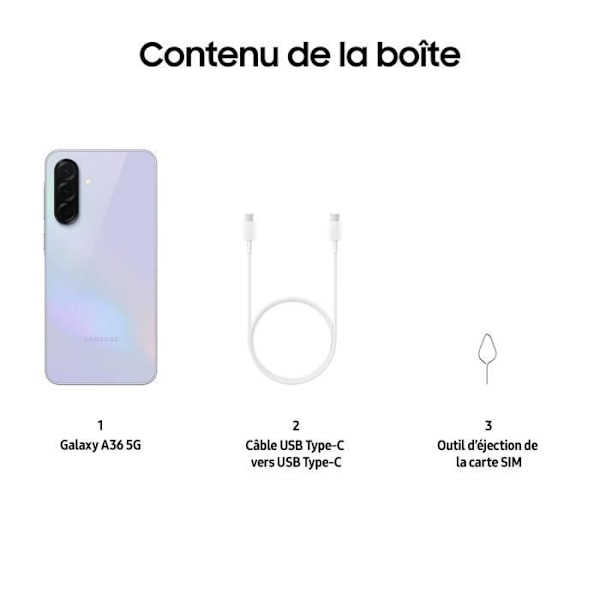 SAMSUNG Galaxy A36 5G Smartphone 256 Go Lavendel Lavendel