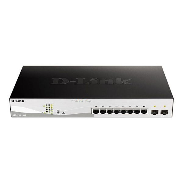 Switch - D-Link - DGS-1210-10MP - 8 port PoE+ - 2 Gigabit SFP-portar - L2+ intelligent