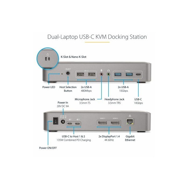 StarTech.com Dockningsstation Silver