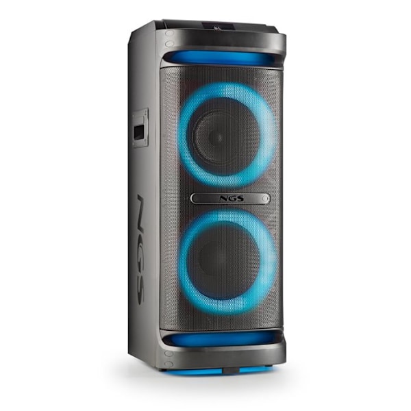 NGS Wild Space 2 bärbar högtalare, Bluetooth-kompatibel, True Wireless Stereo, Subwoofer, Dual Diskanthögtalare Svart