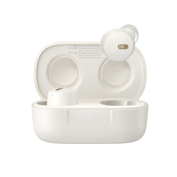 Bowie E18 trådlösa hörlurar (A00023800223-00) Bluetooth 5.3, True Wireless, ENC Call, Waterproof Baseus White