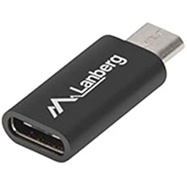 LANBERG AD-UC-UM-01 MicroUSB hane till USB typ-C honadapter - svart