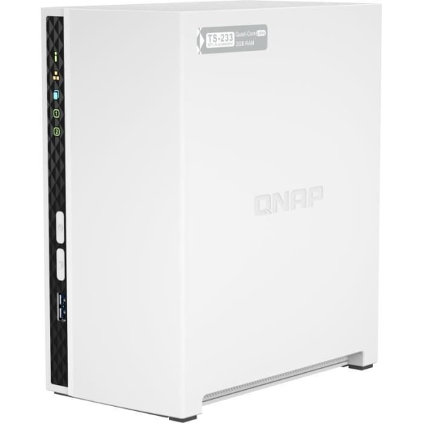 Lagringsserver (NAS) - QNAP - TS-233 - Quad-core ARM Cortex A55 med integrerad NPU