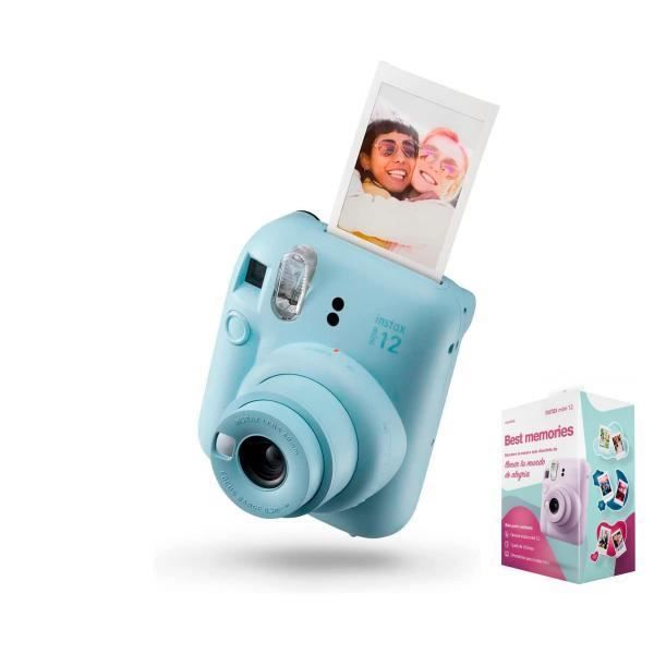 Bästa minnen FUJIFILM Instax Mini 12 Pastell Blue Instant Camera Kit, ljusa foton med exponering