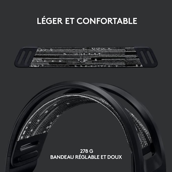 Spelheadset - Trådlöst - LOGITECH G - G733 Lightspeed - Svart
