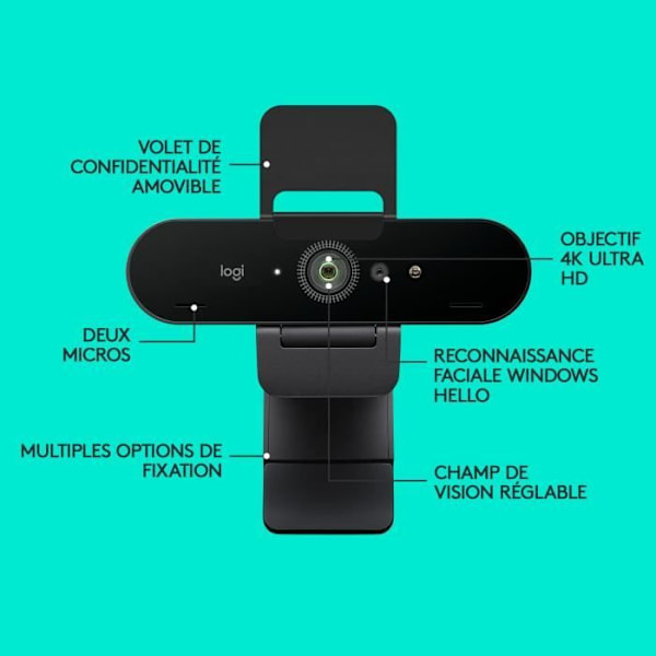 LOGITECH - Ultra HD Pro Business BRIO webbkamera - Svart