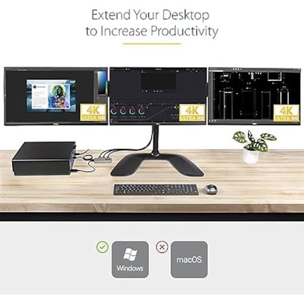 Hub MST med 3 portar - StarTech.com - DisplayPort till 3X HDMI - USB-strömförsörjning - HDR/HDMI 7.1ch - HDCP 2.2