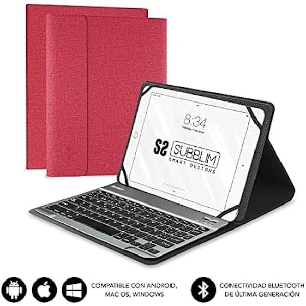 Subblim Funda Con Teclado KEYTAB Pro Bluetooth 10.1" Röd Röd