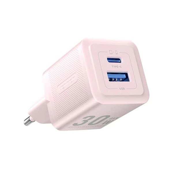 GaN-laddare, Type-C, USB, PD30W, dubbelladdning snabb - Vention (FEQP0-EU) - Rosa
