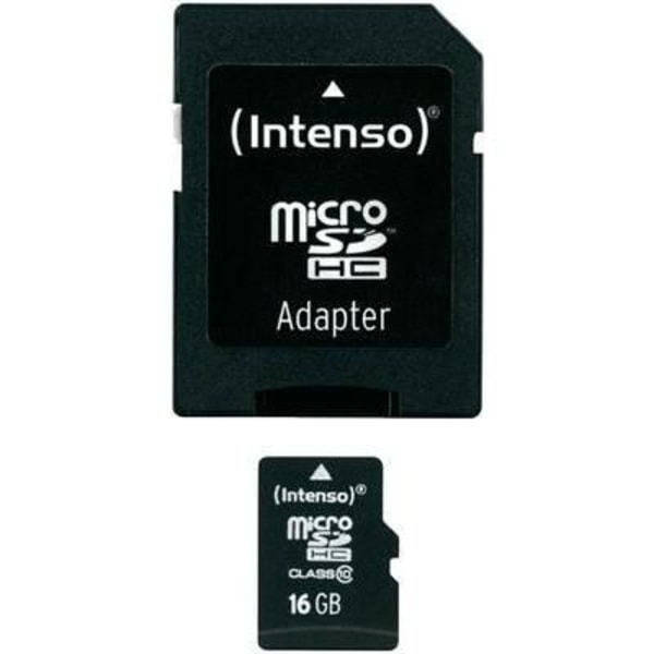 Micro SDHC-kort INTENSO 16Go Klass 10 med Adapta
