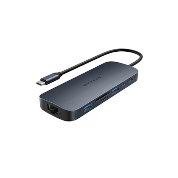 USB-C-adapter - ECOSMART - Hyper HUB 11 i 1 - 140W PD 3.1 - 2 monitorer 4K - Gigabit Ethernet