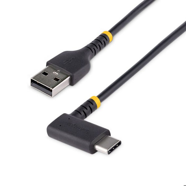 StarTech.com 2m USB A till USB C-kabel - Svart USB C-laddningskabel - Robust aramidfiber - USB-C 2.0-3A snabbladdare