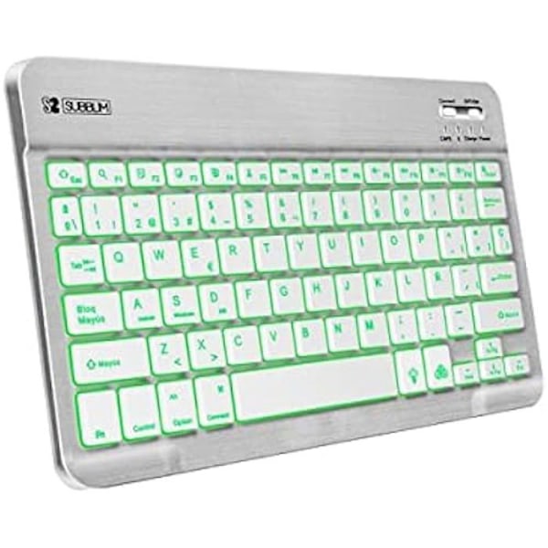 SUBBLIM Bluetooth-tangentbord med surfplattahållare SUB-KBT-SMBL30 Spansk QWERTY Svart/Vit Flerfärgad Spanska