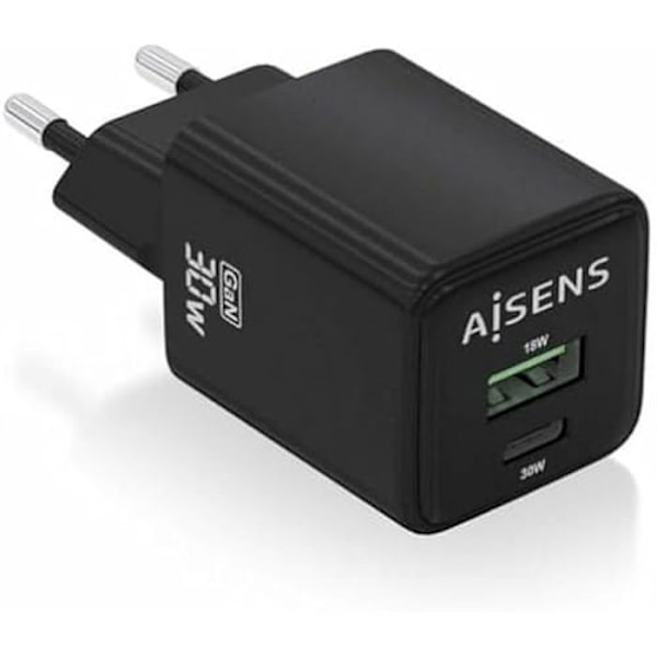 Aisens Väggladdare ASCH-30W2P038-BK svart 30 W (1 enhet) Svart