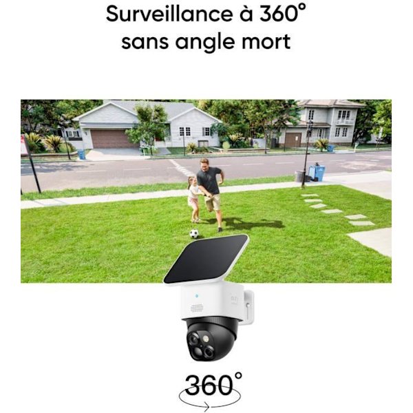 eufy - Säkerhet SoloCamS340 - Solar - trådlös utomhus - 360° 720p övervakning - Wi-FI 2,4 GHz - HomeBase 3 kompatibel