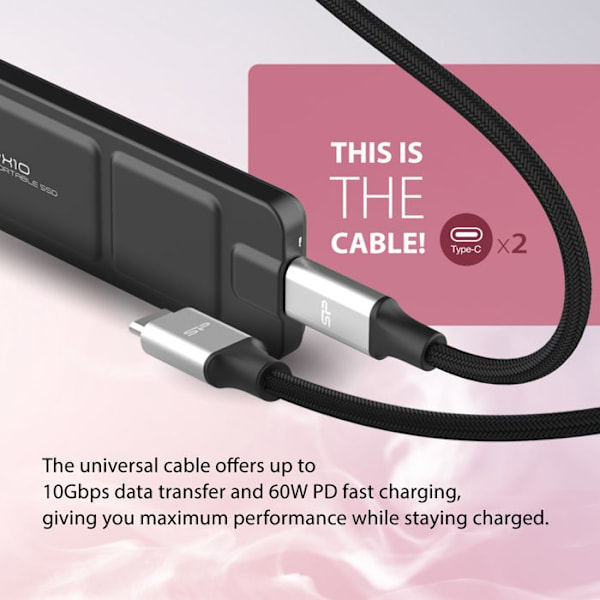 Extern SSD - Silicon Power - PX10 - 1To - USB 3.2 Gen 2 - Kompatibel med PC, Mac, PlayStation, Xbox