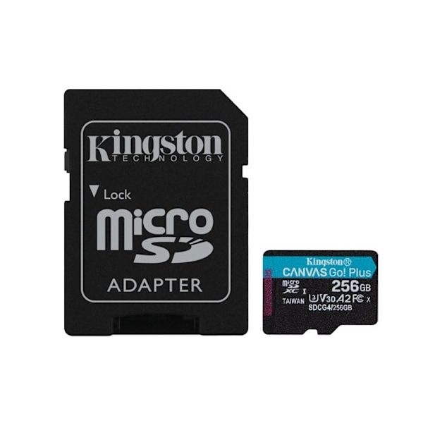 Minneskort Micro SDXC - Kingston - Canvas Go Plus - 256 Go - U3, V30, A2 - 200MB/s, 160MB/s