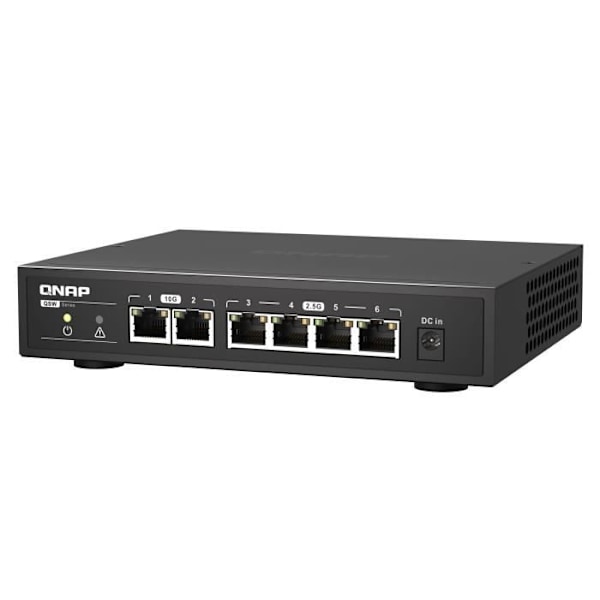 Plug & Play-omkopplare - QNAP QSW-2104-2T - 2 x 10GbE RJ45-portar - 4 x 2,5GbE RJ45-portar