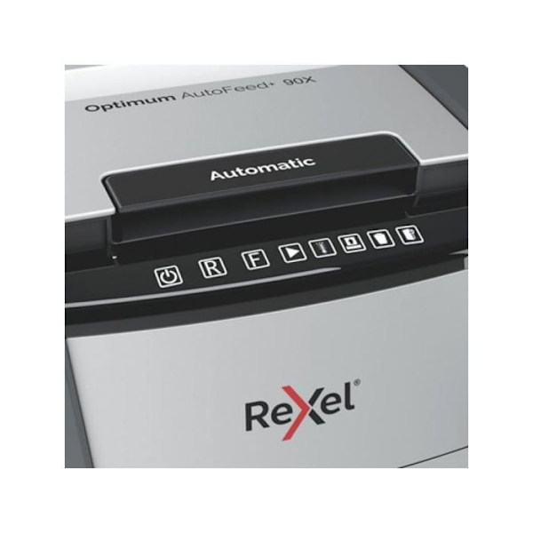 Dokumentförstörare - REXEL - Optimum Auto+ 90X - Korsklippning - 90 ark - 34L