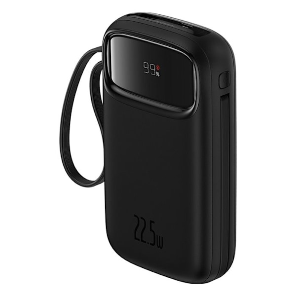 Baseus - Extern batteri Qpow Pro+ (P10055003113-00) - Lightning, 2x Type-C, USB, 22,5W, 10000mAh, Type-C kabel, 30cm - Svart