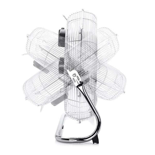 TRISTAR VE-5885 Metallgolvfläkt Ø50 cm - 140 watt - 3 hastigheter - Tilting - Grå Grå krom
