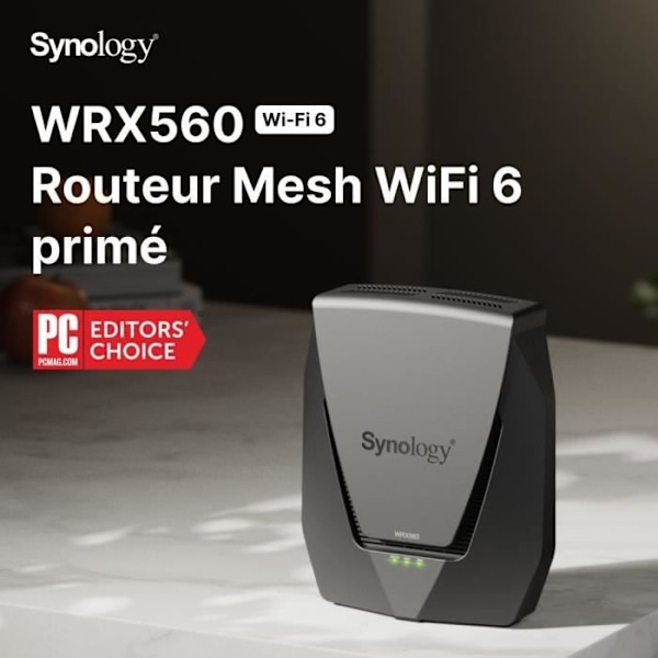 WiFi 6 Mesh Dual band 3 Gbit/s router - SYNOLOGY WRX560 - 4-portars switch - Grå