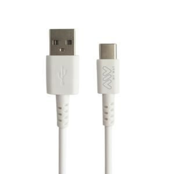 MYWAY PACK 12W nätladdare + VIT USB-A USB-C-KABEL