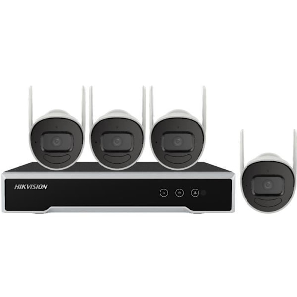 HIKVISION Wi-Fi IP Kit 4 Fixed Bullet Kameror 2MP IR 30m + 1 NVR Wi-Fi 4 kanaler + 1 hårddisk 1 TB