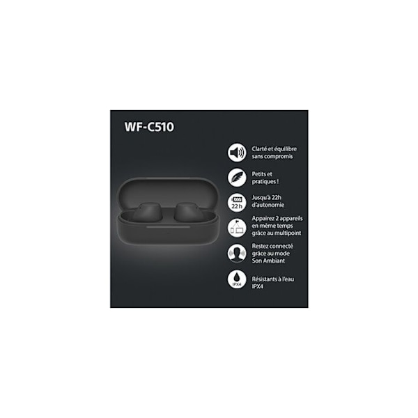 Sony WF C510 Bluetooth trådlösa hörlurar Svart Svart