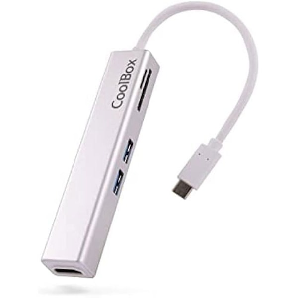 CoolBox Dockningsstation USB C Hub 5 i 1 Mini Dock Lite: HDMI, 2 x USB3.0, microSD och SD Kompatibel med Apple MacBook Pro Air,