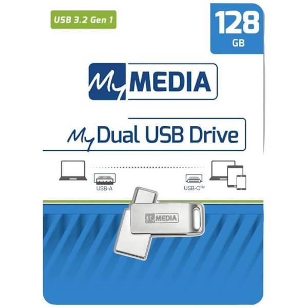 USB-nyckel - VERBATIM - My Dual - 128 GB - USB 3.2 Gen 1 / USB-C
