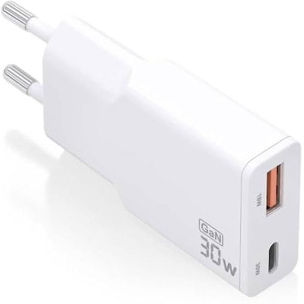 USB-laddare - AISENS - CARGADOR AISENS GAN Ultra - 30W - USB-C PD3.0 - USB-A QC3.0