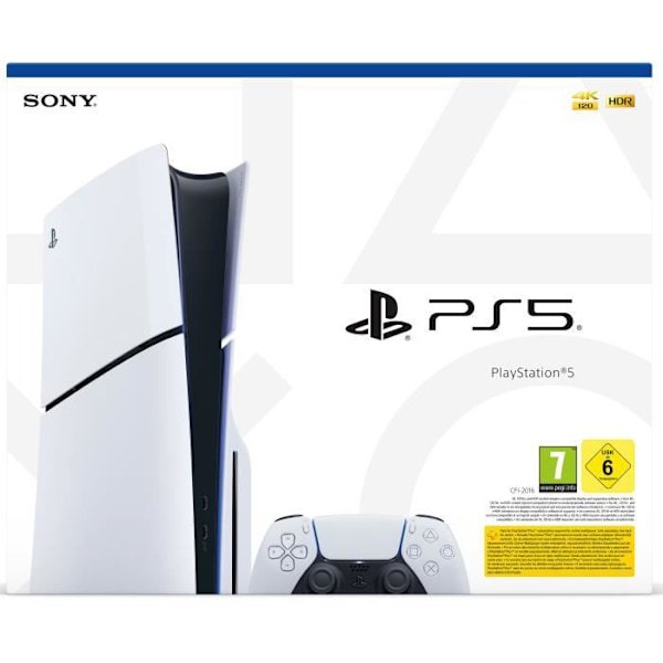 PlayStation 5-konsol - Standard Edition (Slim Model) vit svart