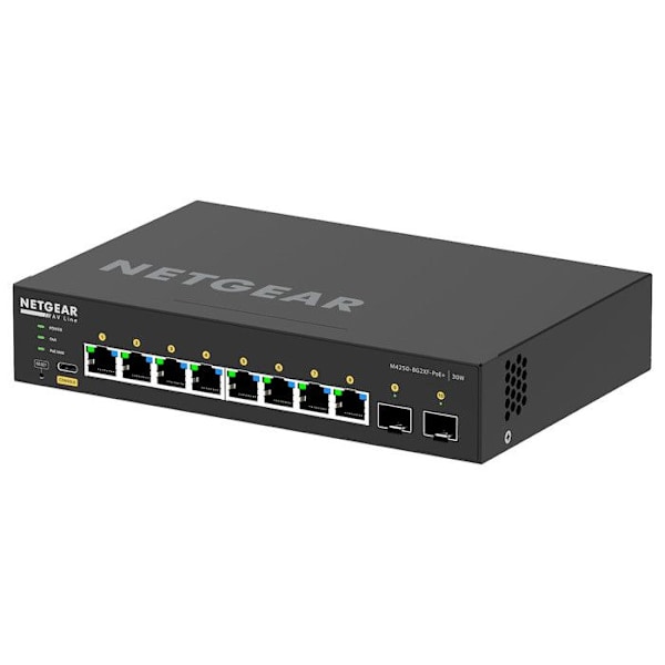Administrerbar switch - NETGEAR - M4250-8g2xf-poe+ - 8 portar RJ-45 - Gigabit Ethernet - PoE+