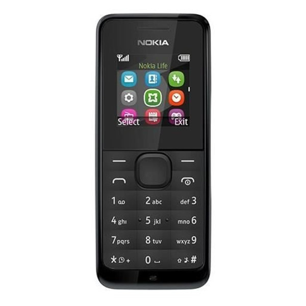 Nokia 105, Bar, Dual SIM, 3,56 cm (1,4"), 128 x 128 pixlar, 800 mAh, Svart