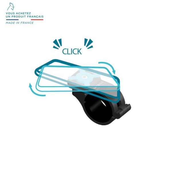 Smartphonestöd - MOBILIS - Universal - Cykelstyre - Antivibration - Tillverkat i Frankrike Svart blå