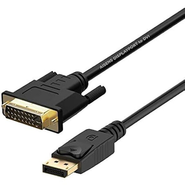AISENS A125-0366 DisplayPort till DVI hane till DVI hane omvandlarkabel svart 2m