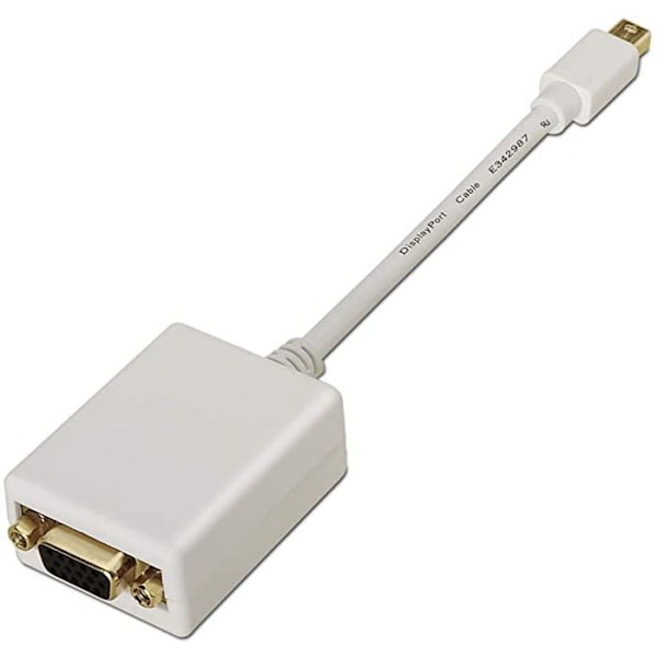 AISENS A125-0136 - 15 cm Mini DP till SVGA och mDP/M-SVGA omvandlare, Blanco färg