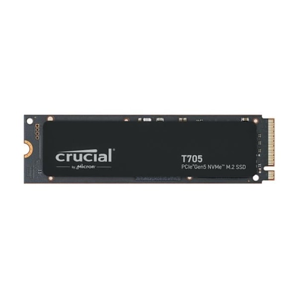 Intern spel-SSD - CRUCIAL - T705 SSD 1TB PCIe Gen5 NVMe M.2 (2024) - PCIe 3.0 och 4.0 bakåtkompatibilitet - CT1000T705SSD3