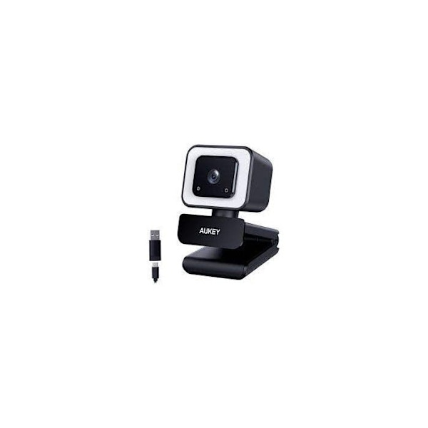 Aukey PC-LM6 Stream Series med ringljus Full HD-webbkamera med 1/3"-CMOS-sensor svart