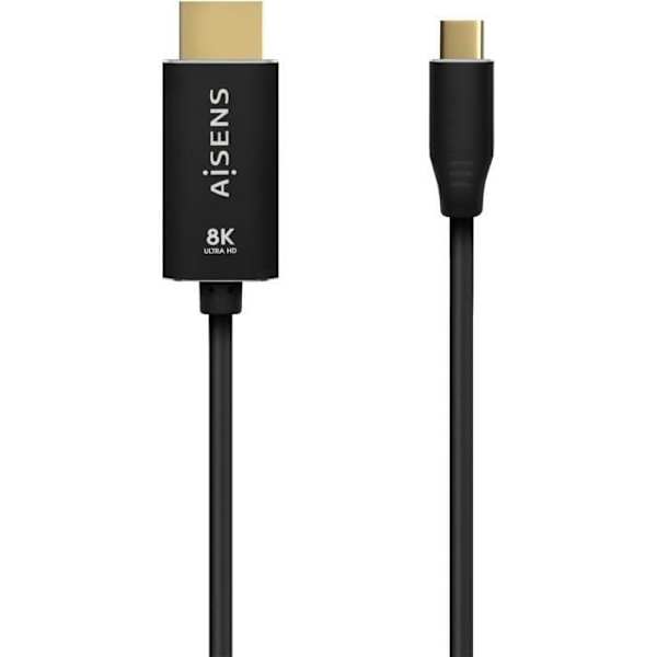 USB-C till HDMI 2.1-konverteringskabel - AISENS - 8K 60Hz - 2 m - Plug and play - Svart