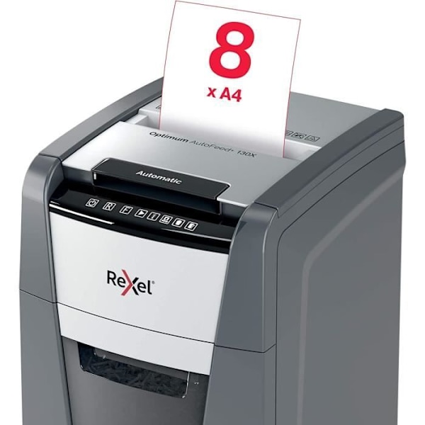 Dokumentförstörare - REXEL - Optimum Auto+ 130X - Korsklippning - 130 ark - 44L