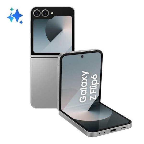 Vikbar smartphone med 6,7' skärm, 256 GB internminne, 50 MP kamera och Octa-core processor. Silver