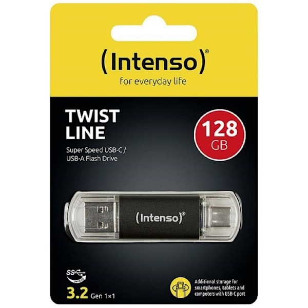 Intenso Twist Line USB-minne 128 GB antracit 3539491 USB-A, USB-C™, USB 3.1 Gen 1