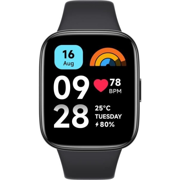 Xiaomi REDMI WATCH 3 ACTIVE GREY ansluten klocka Svart